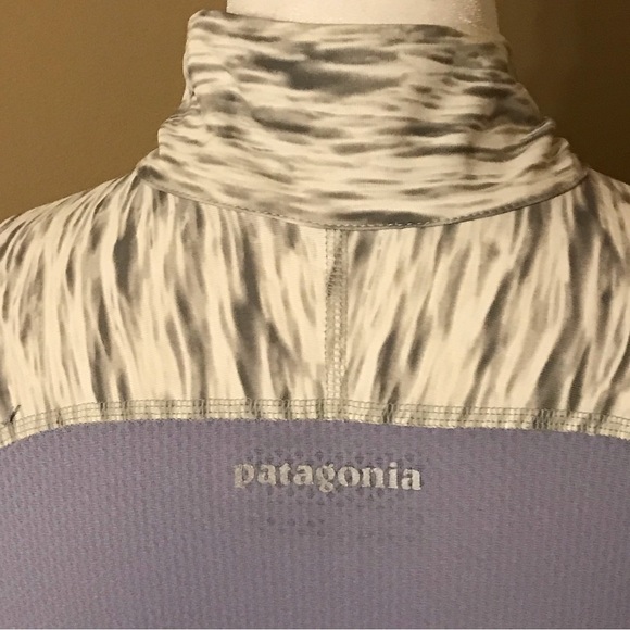 PATAGONIA White Gray Lavender All Weather 1/2 Zip Base Layer Top Size Small. - Picture 7 of 10